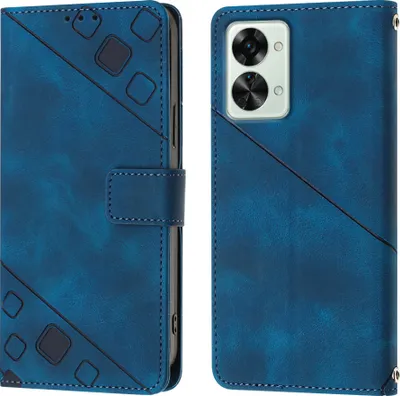 Obrázek produktu pro Pouzdro pro OnePlus Nord 2T 5G vyražené Flip kožené peněženkové pouzdro s funkcí stojánku modré