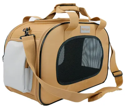 Obrázok produktu pre Mersjo Voyager prepravná taška pre mačky a malé psy do 8 kg, 4 vstupy, hnedá, 45 × 30 × 21,5 cm