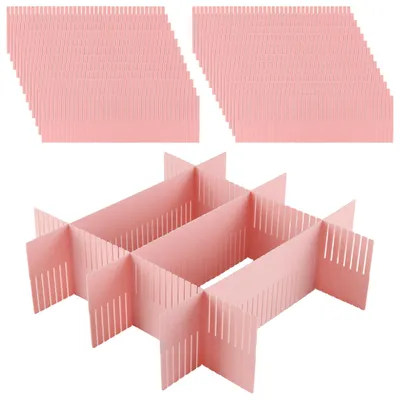 Schubladenteiler 30 Stück, rosa, 38x11 cm, verstellbar, Kunststoff