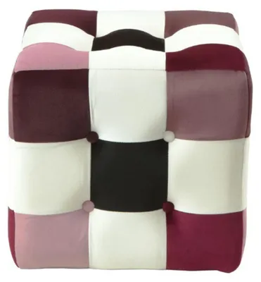 Produktbild von Sitzsack aus Samt "Patchwork" - 42 x 42 x 42 cm - Mehrfarbig