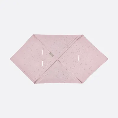 Produktbild von KraftKids Babydecke für Babyschale Sommer Musselin goldene Punkte auf Rosa 75 cm x 75 cm