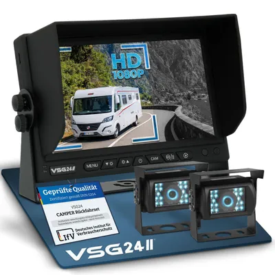 Produktbild von 7" Rückfahrkamera Set CAMPER HD | mit 2 x 1080P-HD Kamera RVS-24503