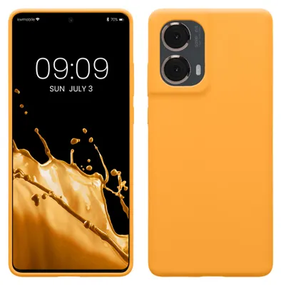 Produktbild von kwmobile Handyhülle für Motorola Moto G85 5G Hülle - Case Silikon - Kabelloses Laden - Schutzhülle Cover in Fruity Orange