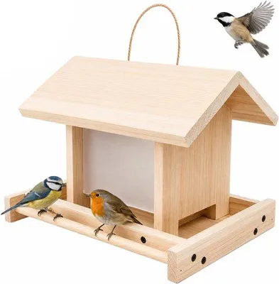 Produktbild von Vogelhaus – Futterhaus aus Holz – Robust und langlebig – Für verschiedene Wildvögel