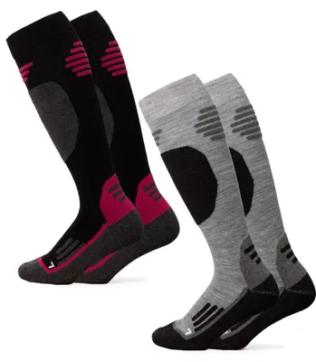 Image de Chaussettes de ski en Laine pour hommes et femmes (lot de 2)