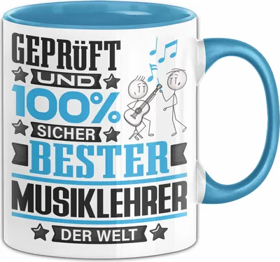 Produktbild von Musiklehrer Geschenk Lustiger Spruch für Musiklehrer Geschenkidee Bester Musiklehrer Der Welt (Blau)