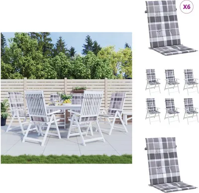 Obrázek produktu pro vidaXL Polštáře na zahradní židle pro židle s vysokým opěradlem 6 ks 120x50x3cm látka - sedák