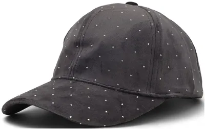 Produktbild von styleBREAKER Damen Baseball Cap mit Strass Nieten | 6-Panel Samt Basecap mit gebogenem Schirm | Verstellbare Einfarbige Kappe mit Klettverschluss 56-59 cm