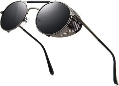 Produktbild von Steampunk Sonnenbrille Damen Herren Vintage Gothic Retro Brille UV400 Schutz Kreisbrill