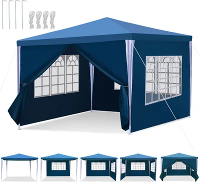 Produktbild von Yakimz 3 x 3 m / 3 x 6m Garten Pavillon mit Seitenteilen wasserdichtes Zelt mit Spiralschläuchen und großen Fenstern, für Party Hochzeiten Camping