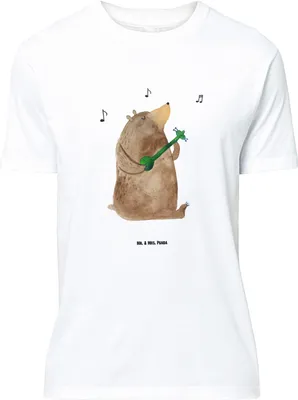 Produktbild von Mr. & Mrs. Panda Größe M T-Shirt Bär Gitarre - Weiß - Geschenk, mit Spruch, Shirt, Teddy, Tshirt, Herren