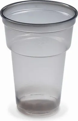 Produktbild von 50x Mehrwegbecher Pfandbecher rauch-grau transparent PP Eichstrich 0,2 l Ø 7,8 cm