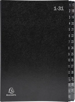 Image de Exacompta 6x Trieur rigide 32 compartiments numériques 24x34cm Noir 57032E