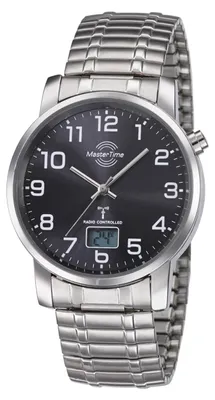 Produktbild von MasterTime Herren-Funkuhr MTGA-10308-22M, mit Edelstahl-Zugband, analog-digital