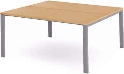 Produktbild von Mehrfacharbeitstisch Total BxTxH 180x163x73cm Gestell grau Platte Melamin buche.