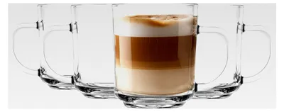 Produktbild von Krosno Latte Macchiato Gläser 4er Set - Teegläser mit Henkel, 200 ml