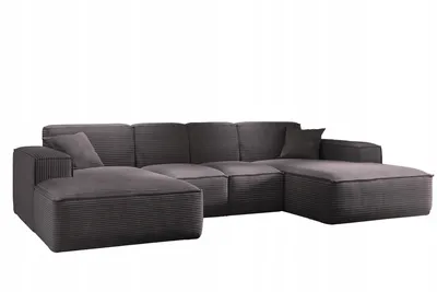 Zdjęcie produktu dla Sofa w kształcie U SIENA narożnik tkanina Poso ciemnoszary