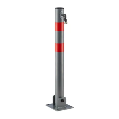 Produktbild von relaxdays Absperrpfosten grau/rot