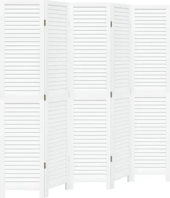 Immagine prodotto di Divisorio Ambienti 5Pannelli Bianco Legno Massello di Paulownia