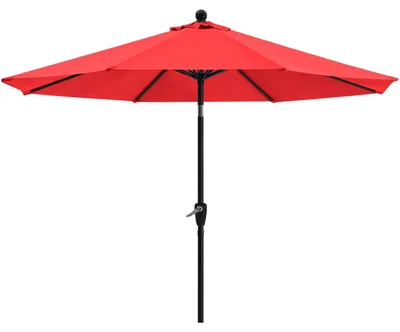 Image de Parasol, protection UV 50+, inclinable à 30°, hydrofuge, pour balcon, jardin, terrasse, plage, rouge, 230 cm