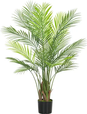 Produktbild von Künstliche Palme groß 120cm Kunstpflanze, Plastik Künstliche Pflanzen im Topf für Wohnzimmer Büro