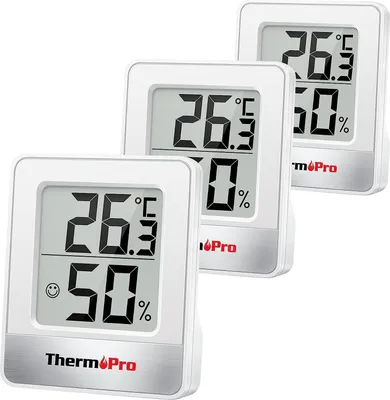 Produktbild von Mini-Digitalhygrometer Und Digitalthermometer, 3 Stück, Temperatur Und Luftfeuchtigkeit Messen, Für Wohnzimmer Schlafzimmer Büro