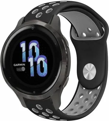 Produktbild von Strap-it Garmin Venu 2s Sportarmband - 40mm - Schwarz / Grau