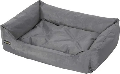 Image de Grand panier pour chien en tissu Oxford gris antidérapant 100 x 70 x 28 cm