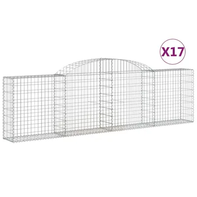 Produktbild von Gabionen mit Hochbogen 17 Stk. 300x30x80/100cm Verzinktes Eisen