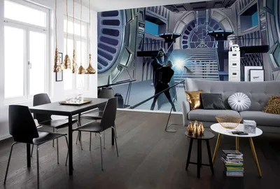 Produktbild von Komar Vlies Fototapete "Star Wars Classic RMQ Duell Throneroom" - Größe: 500 x 250 cm (Breite x Höhe), 10 Bahnen