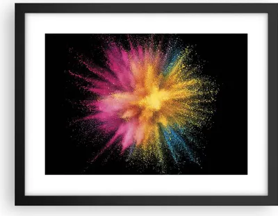Produktbild von Gerahmtes Poster - Schwarzer Rahmen - Bunt Staub Explosion - 40x30 cm - Wand Bild - Wanddeko - Wandbilder - Kunstposter - Wandposter - Bilderrahmen - Bilder - Kunstdruck - P2BAA40x30-4529