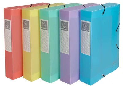 Produktbild von Exacompta 8x Archivbox Exabox A4 PP 700µ, Rücken 60mm, sortiert, 59370E
