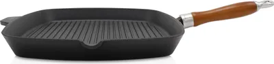 Produktbild von Karl Krüger 63028 Gusseisen-Grillpfanne Rustica mit Holzgriff - 28 x 28 cm - emailliert