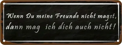 Produktbild von vianmo Blechschild 10x27 cm wenn meine Freunde nicht magst Familie