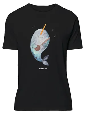 Produktbild von Mr. & Mrs. Panda Tshirt Narwal Gitarre - Schwarz - Geschenk, Gespräche, Probleme, Lustiges T-Shirt, Wal, Oversize, Shirt, Große Größen, Tanzen, Meer