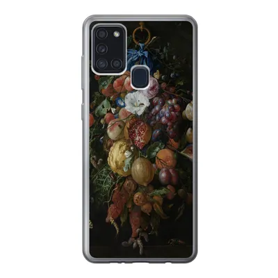 Produktbild von MuchoWow® Handyhülle Schutzhülle Hülle für Samsung Galaxy A21s Früchte und Blumen - Gemälde von Jan Davidsz. de Heem Silikon Softcase Handy Hülle - Hartschale