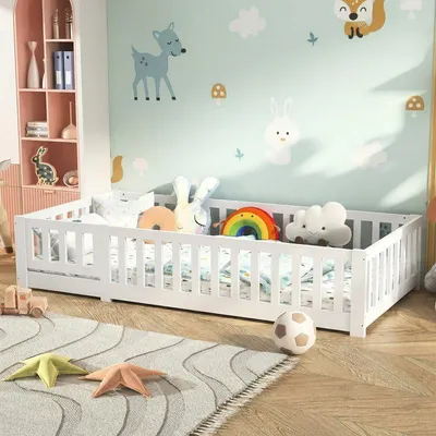 Immagine prodotto di Letto a castello per bambini ProximaX 90x200 cm, legno massello di pino, bianco, ampia sponda di protezione contro le cadute, rete a doghe, porta con serratura, lettino con sponda di protezione