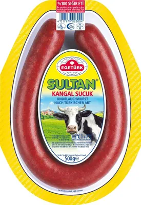 Produktbild von Egetürk Sultan Kangal Sucuk 500g Knoblauch-Wurst türkischer Art Rindfleisch