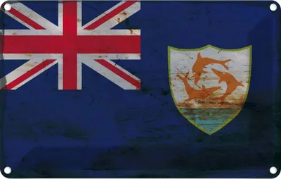 Produktbild von vianmo Blechschild 20x30 cm Anguilla Rost Flagge Fahne Wappen