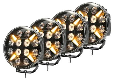 Obrázek produktu pro Pracovní světlo, kombinovaný svit, robustní konstrukce, 4 ks 9palcových stroboskopů