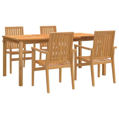 Produktbild von vidaXL 5-tlg. Garten-Essgruppe Massivholz Teak
