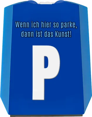 Produktbild von Parkscheibe mit Parkplatzsymbol, lustigem Spruch und 2 Einkaufswagenchips