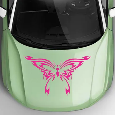 Produktbild von Aufkleber - Autoaufkleber "Schmetterlingstribal" 70cm x 41cm pink - Tuning Carystyling Heckscheibe Auto