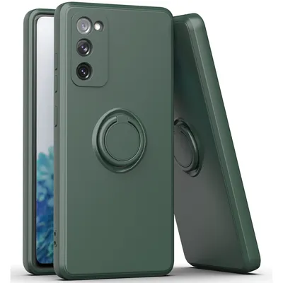 Obrázek produktu pro Samsung S20 FE Pouzdro, s prstencovým držákem a stojánkem, odolné proti poškrábání, měkký silikon pouzdro pro Samsung Galaxy S20 FE/S20 FE 5G/S20 FE 2022 zelené