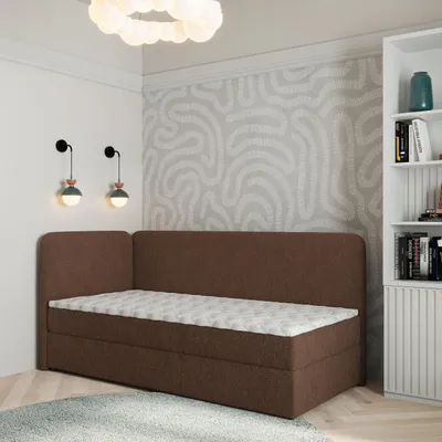 Produktbild von Masseno Boxspringbett GINA 100x200 cm Komplett-Set mit Bonell Matratze und Topper, Polsterbett mit Bettkästen -Braun, QUELLE 25
