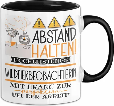 Produktbild von Wildtierbeobachterin Tasse Geschenk Lustig Abstand Halten Hochleistungs-Wildtierbeobachterin Mit Drang Zur Perfektion Bei Der Arbeit (Schwarz)