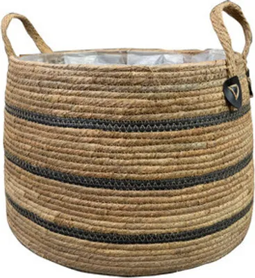 Produktbild von Ter Steege Zimmerpflanzenkorb Seegras Beige-Schwarz D 27 cm H 22 cm