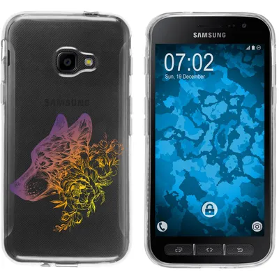 Produktbild von PhoneNatic Case kompatibel mit Samsung Galaxy Xcover 4 / 4s Silikon-Hülle Floral Wolf M3-3