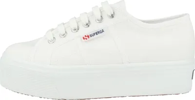Produktbild von Superga 2790 Cotu Frauen Schnürung Segeltuch Plattform Turnschuhe Weiß – 5,5 UK - 39 EU - 8 US / Weiß