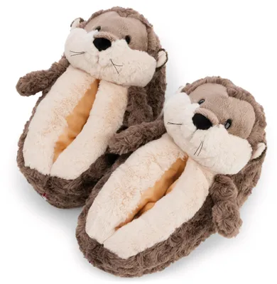 Immagine prodotto di NICI, pantofole a forma di lontra, modello Ophelio, taglia 36–39, color beige-marrone